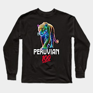 Peruvian Pride Jaguar Mountain 100% Peru Roots Long Sleeve T-Shirt